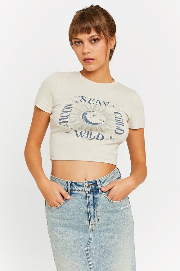 Tally Weijl Crop T-Shirt | Beige | Damen  | L von Tally Weijl