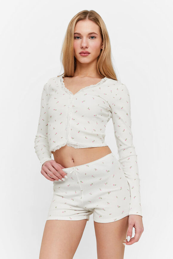 Tally Weijl Geripptes Crop Langarmshirt | Offwhite | Damen  | L von Tally Weijl