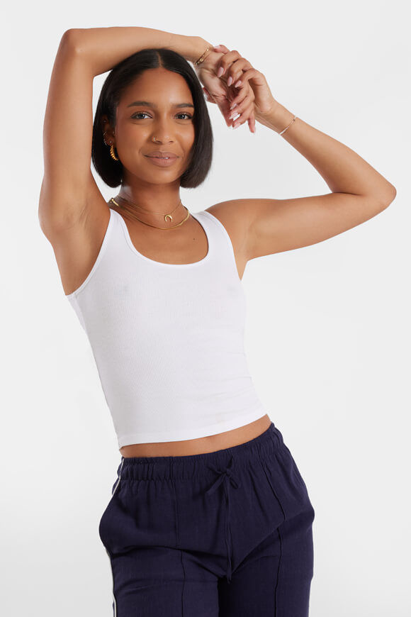 Tally Weijl Geripptes Tanktop | White | Damen  | M von Tally Weijl