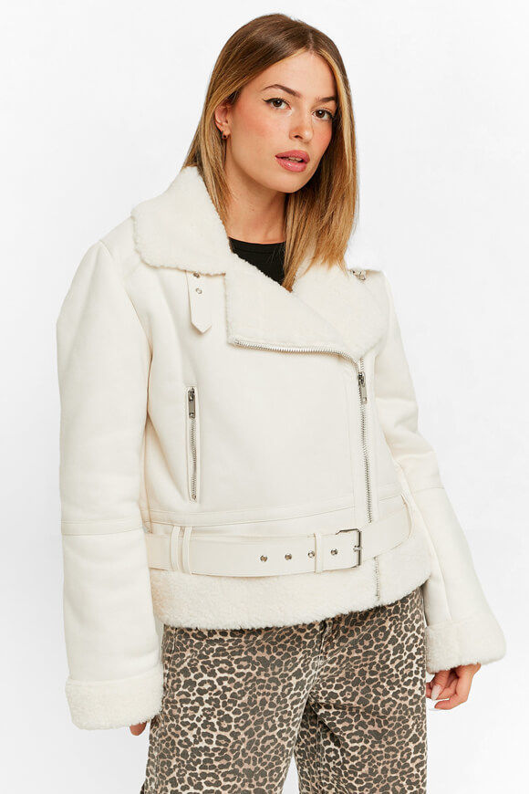 Tally Weijl Oversize Shearling Jacke | Offwhite | Damen  | L von Tally Weijl