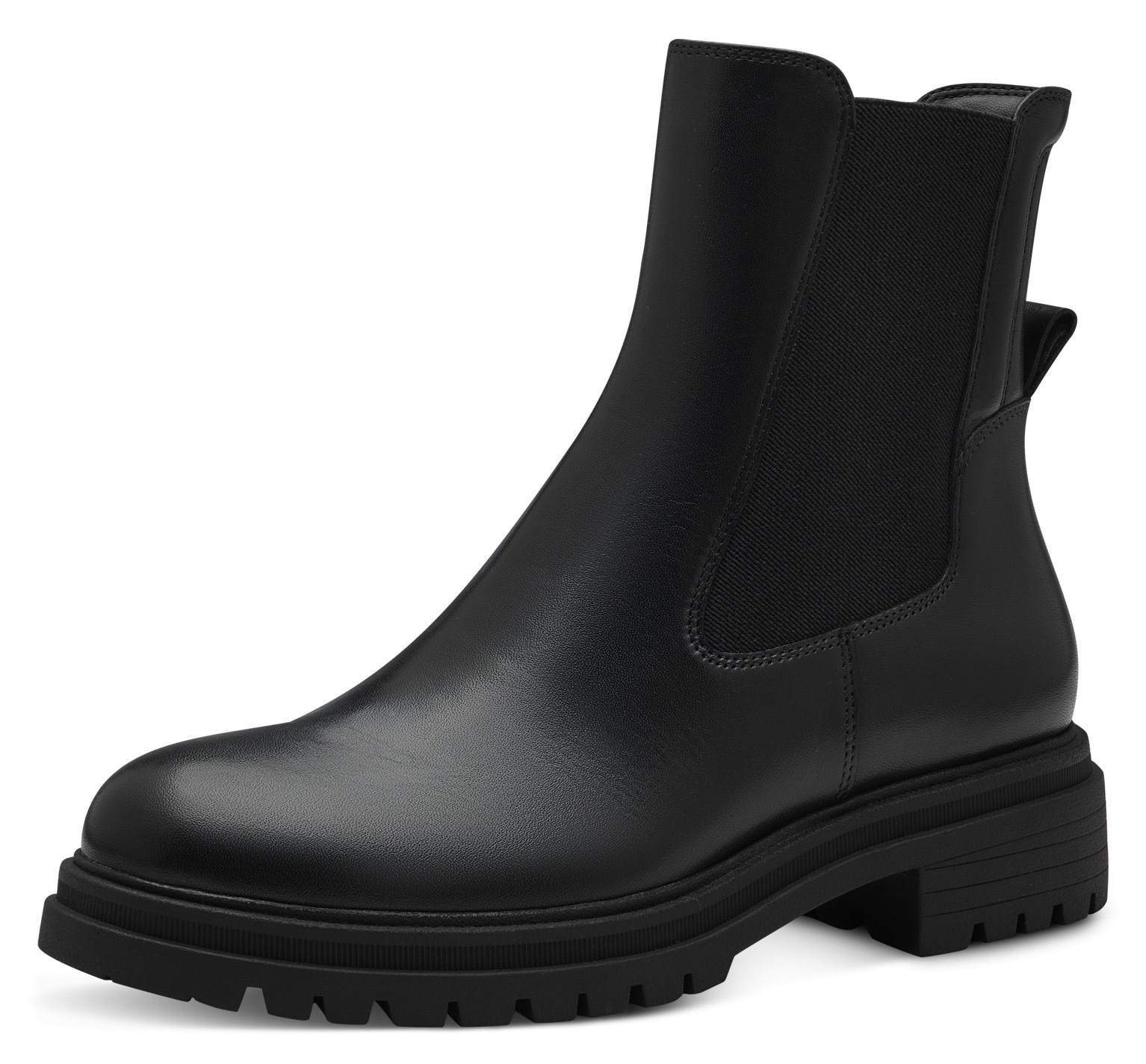 Tamaris Chelseaboots, Blockabsatz, Combat-Boots, Stiefelette mit Stretcheinsatz von Tamaris