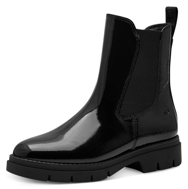 Tamaris Chelseaboots, Blockabsatz, Stiefelette, Businessschuh, Schlupfboots, T-Logoprägung von Tamaris