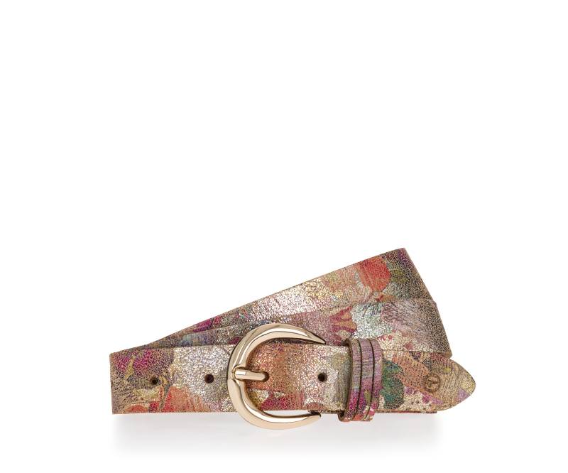 Tamaris Ledergürtel, Florales Muster im Metallic-Design oder Animal-Look, 3 cm breit von Tamaris