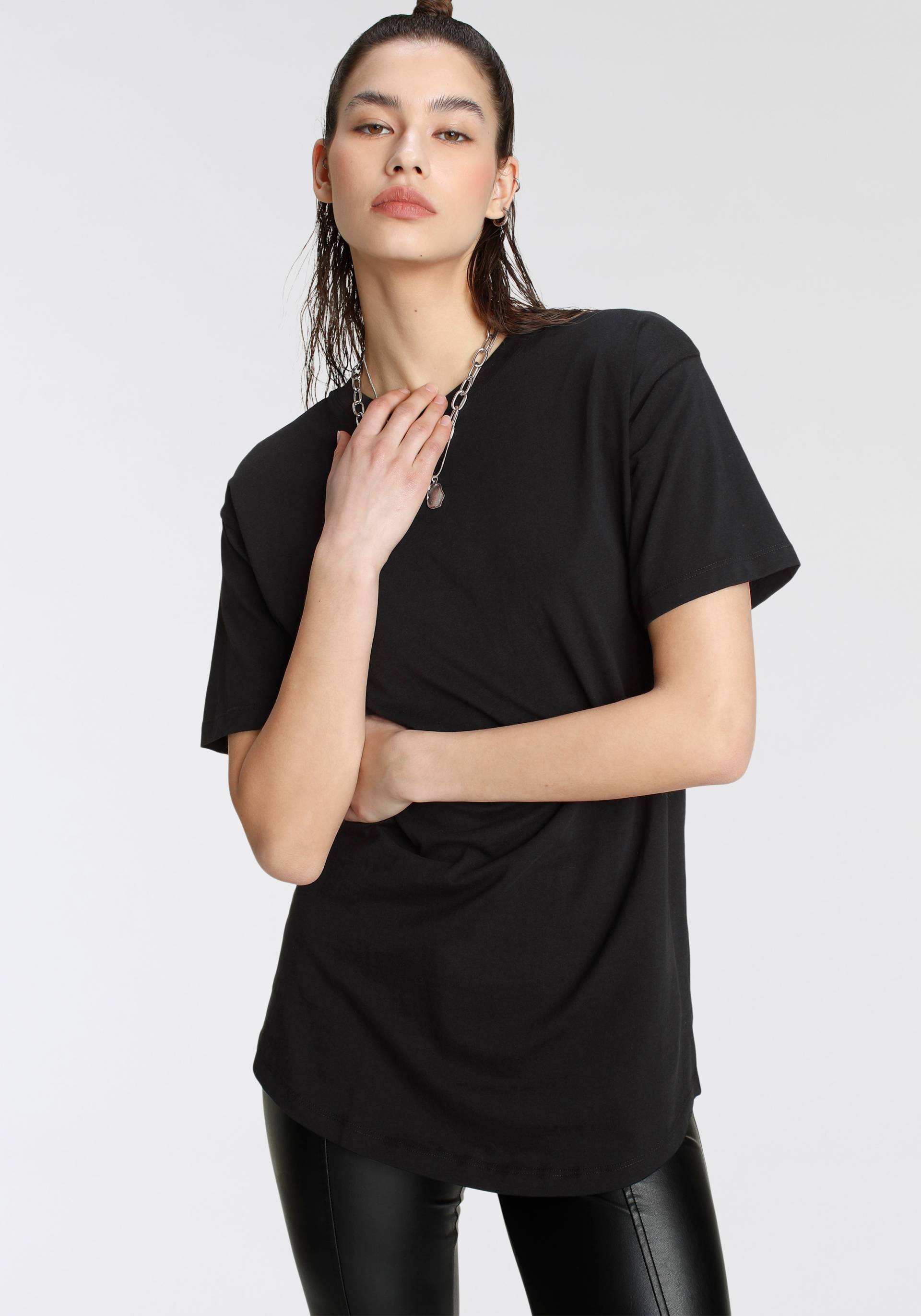 Tamaris Oversize-Shirt, Kurzarm, weiter Schnitt, Basic-Stil, Rundhalsausschnitt Tamaris Oversize-Shirt, Kurzarm, weiter Schnitt, Basic-Stil, Rundhalsausschnitt von Tamaris