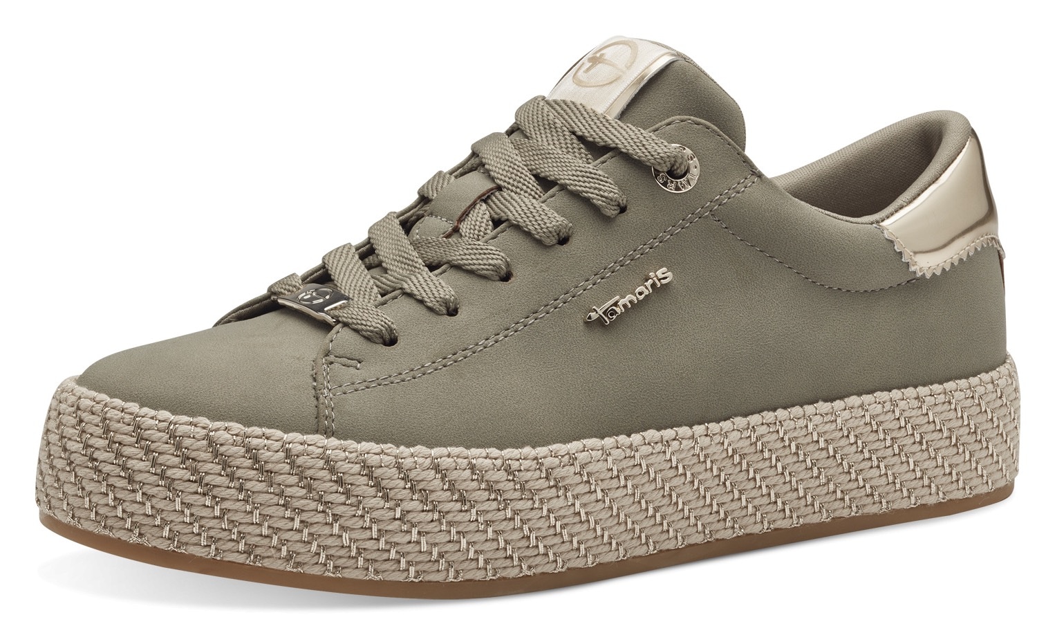 Tamaris Plateausneaker, Freizeitschuh, Halbschuh, Schnürschuh mit Textilkordel am Plateau von Tamaris