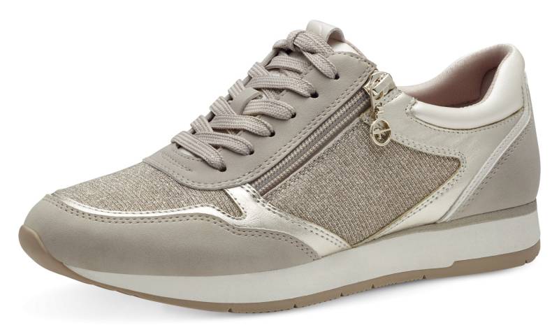 Tamaris Plateausneaker, Freizeitschuh, Halbschuh, Schnürschuh mit dezenten Metallic-Details von Tamaris