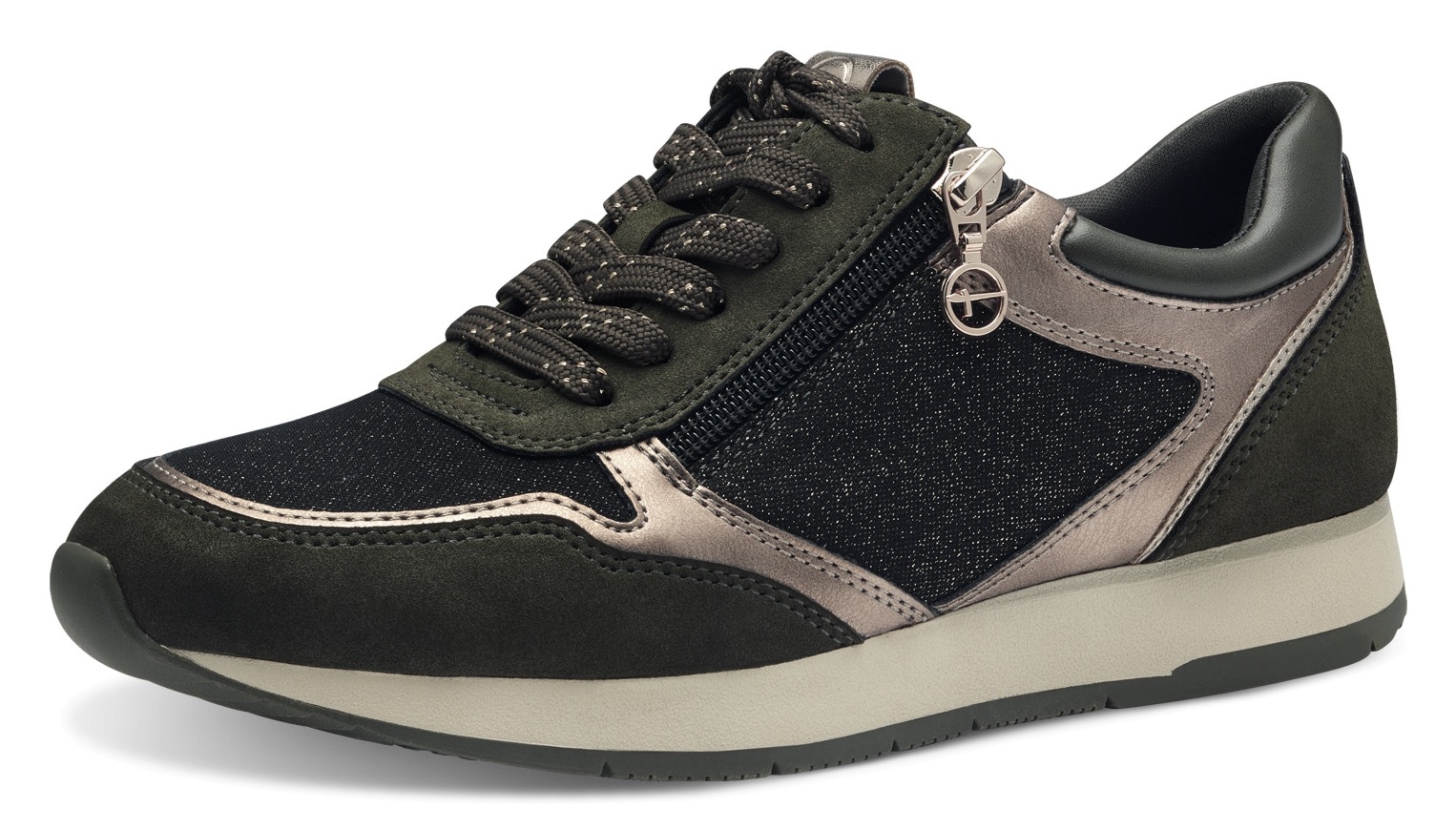Tamaris Plateausneaker, Freizeitschuh, Halbschuh, Schnürschuh mit dezenten Metallic-Details von Tamaris