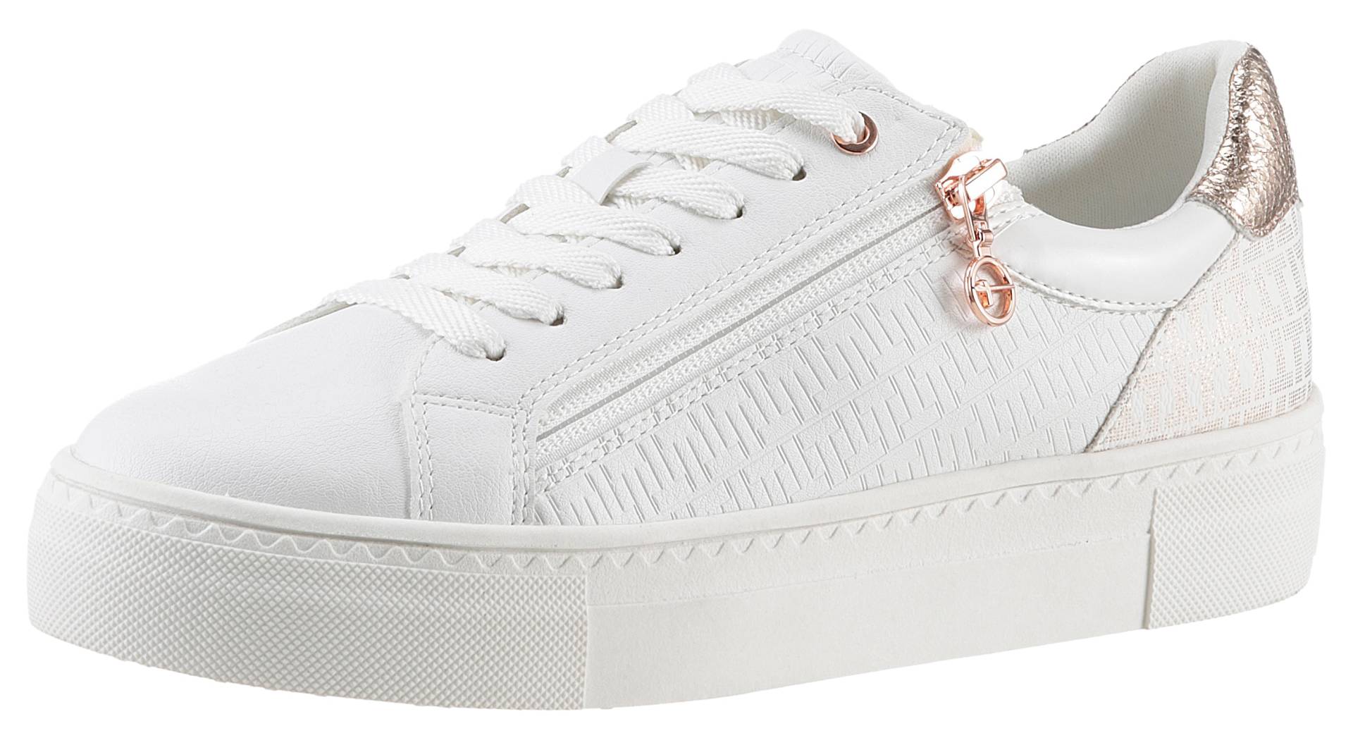 Tamaris Plateausneaker, Freizeitschuh, Halbschuh, Schnürer mit Besätzen und Glitzerdetails von Tamaris