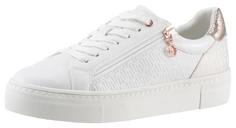 Tamaris Plateausneaker, Freizeitschuh, Halbschuh, Schnürer mit Besätzen und Glitzerdetails von Tamaris