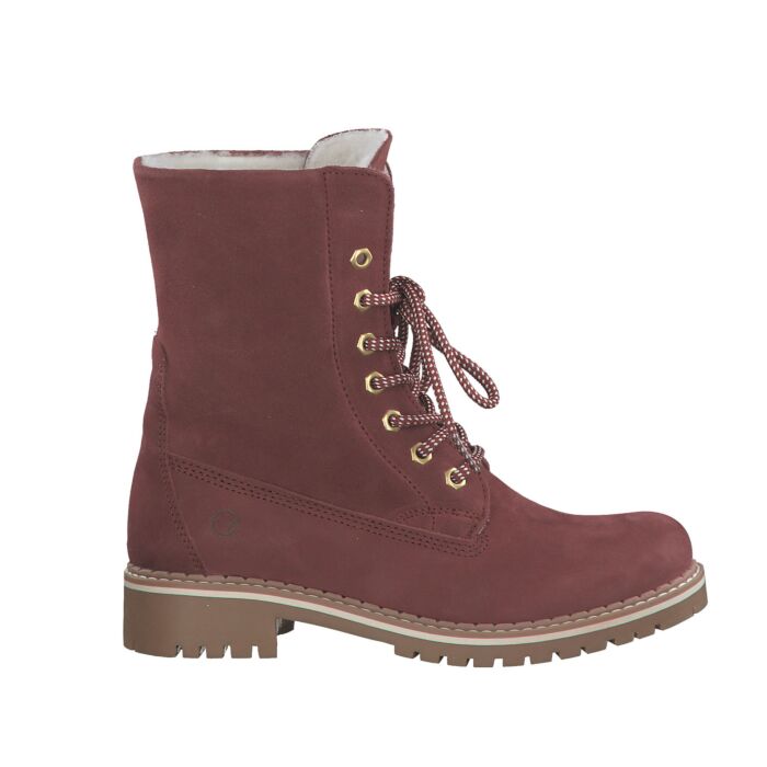 Tamaris Schnürstiefel aus Leder bordeaux, 39 von Tamaris