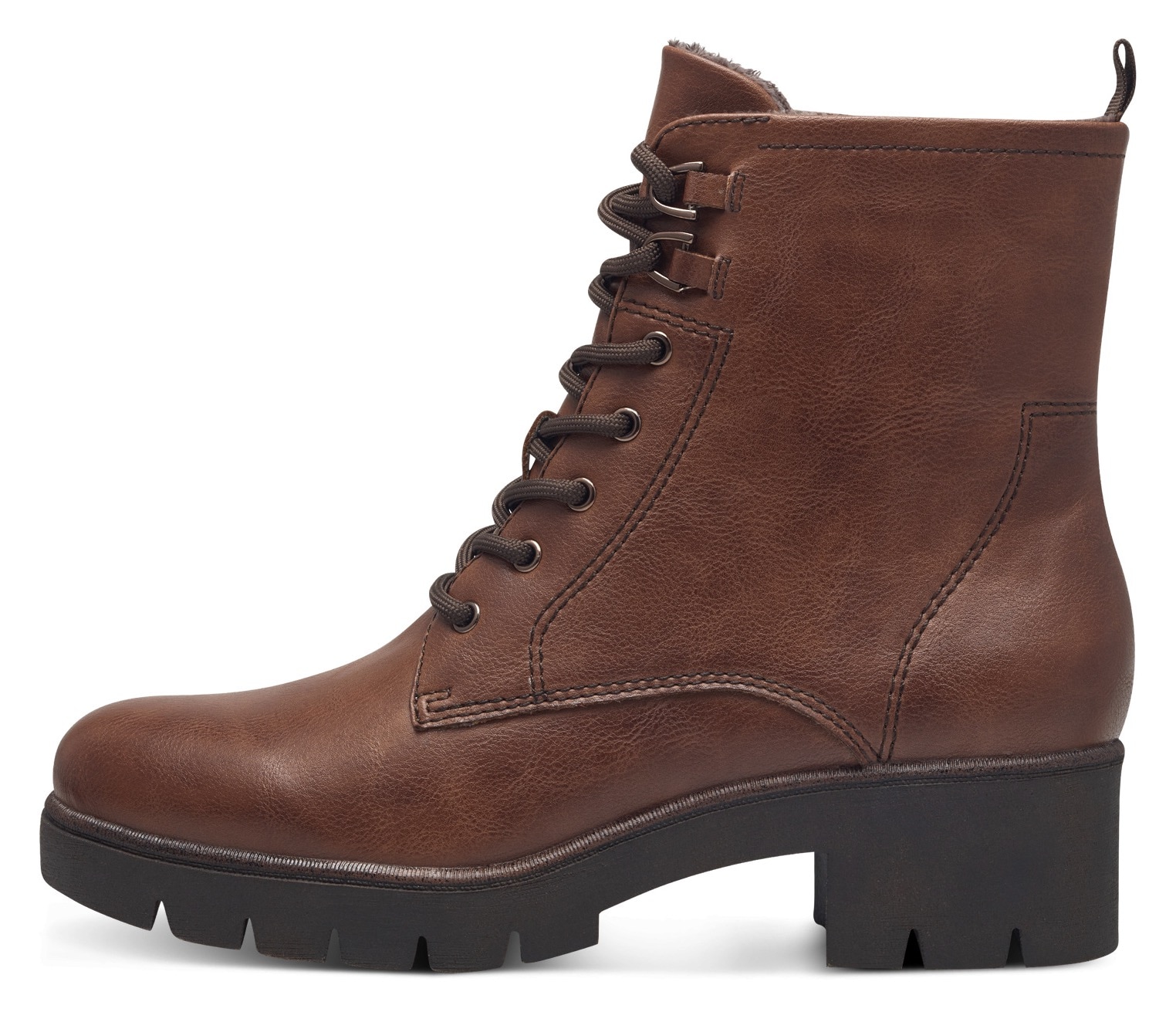 Tamaris Schnürstiefelette, Blockabsatz, Schnürboots mit Ösen und Ziernähten von Tamaris