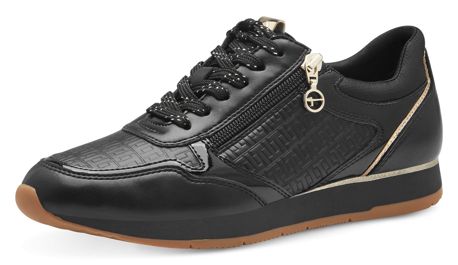 Tamaris Plateausneaker, Freizeitschuh, Halbschuh, Schnürschuh mit dezenten Metallic-Details von Tamaris