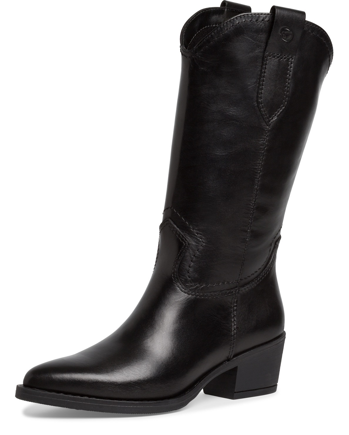 Tamaris Westernstiefel, Blockabsatz, Langschaftstiefel mit Ziernähten, in spitzer Form Tamaris Westernstiefel, Blockabsatz, Langschaftstiefel mit Ziernähten, in spitzer Form von Tamaris