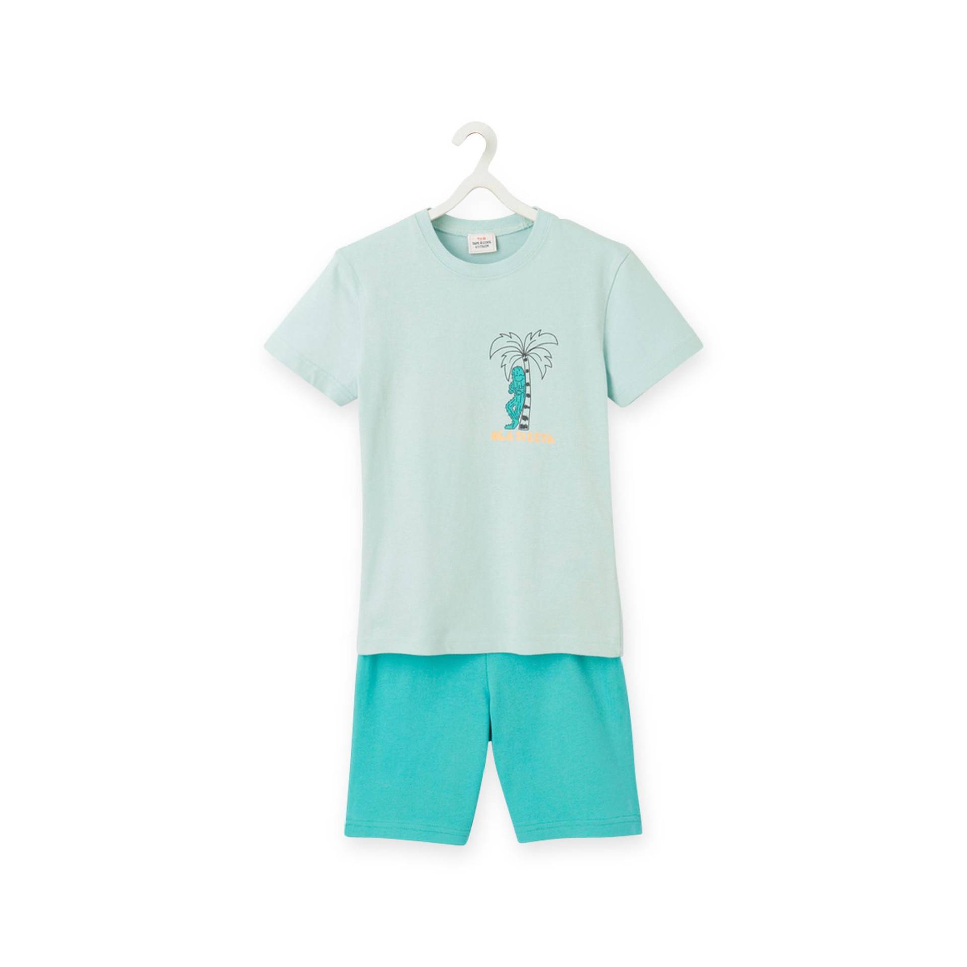 Pyjamashorts Jungen Türkisblau 10A von Tape A l'Oeil