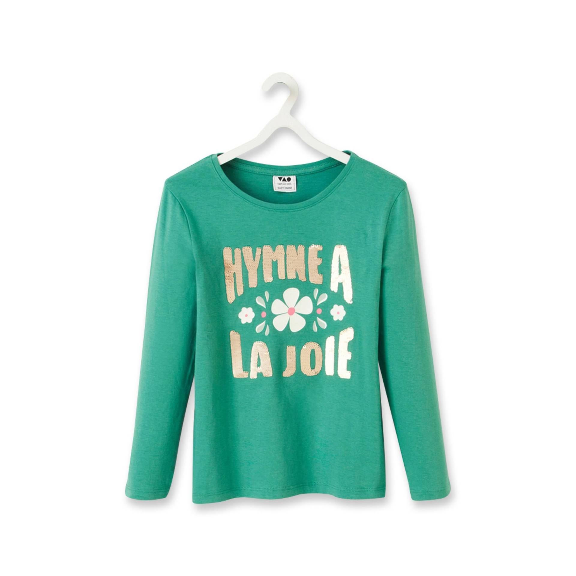 T-shirt, Rundhals, Langarm Mädchen Grün 10A von Tape A l'Oeil