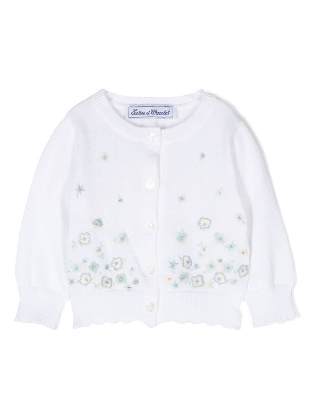 Tartine Et Chocolat embroidered-motif cotton cardigan - White von Tartine Et Chocolat