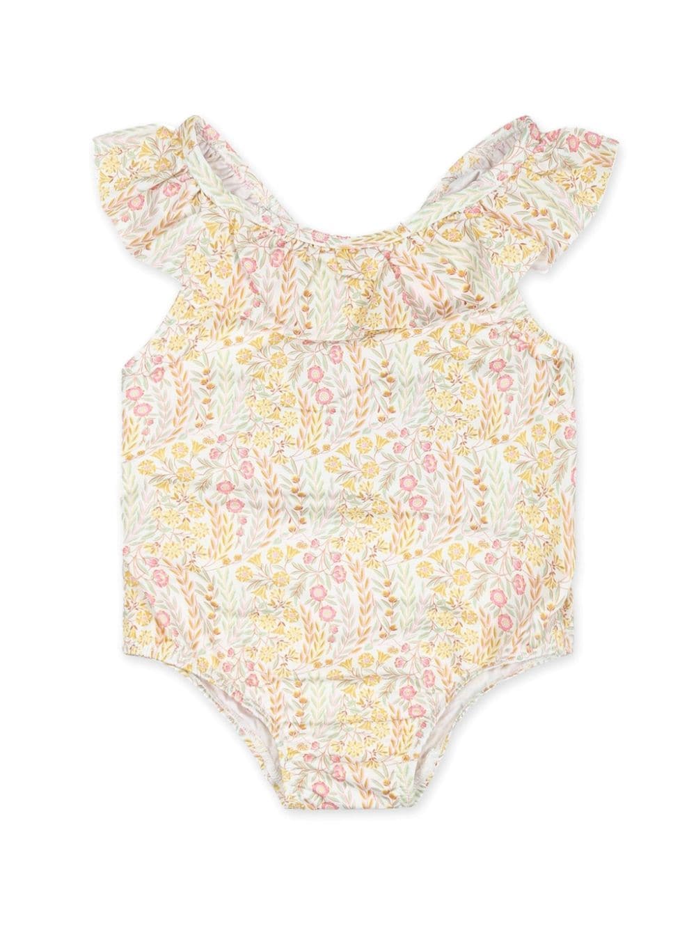 Tartine Et Chocolat floral-print ruffle-trim swimsuit - Neutrals von Tartine Et Chocolat