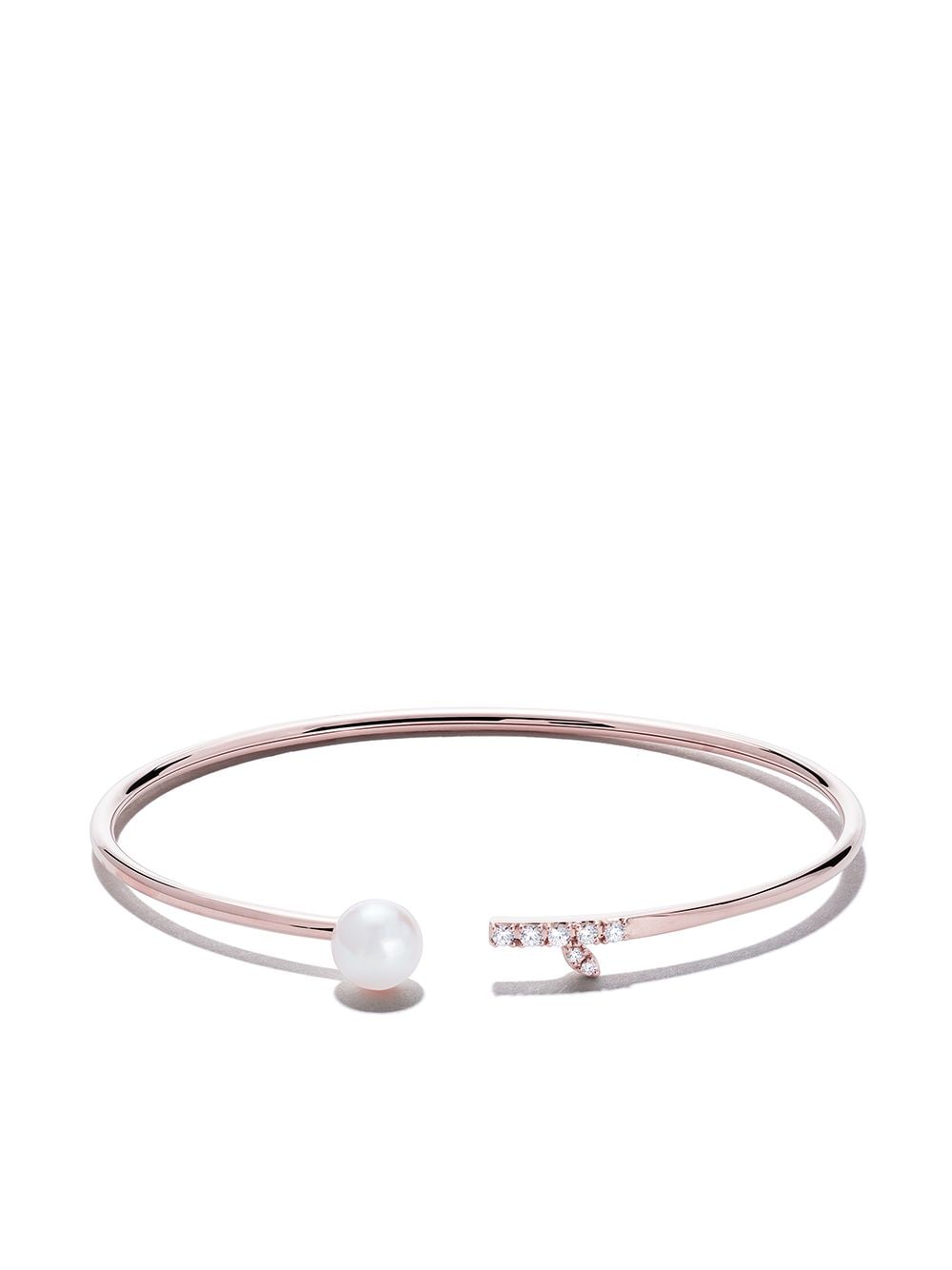 TASAKI 18kt rose gold Collection Line Akoya pearl and diamond bangle von TASAKI