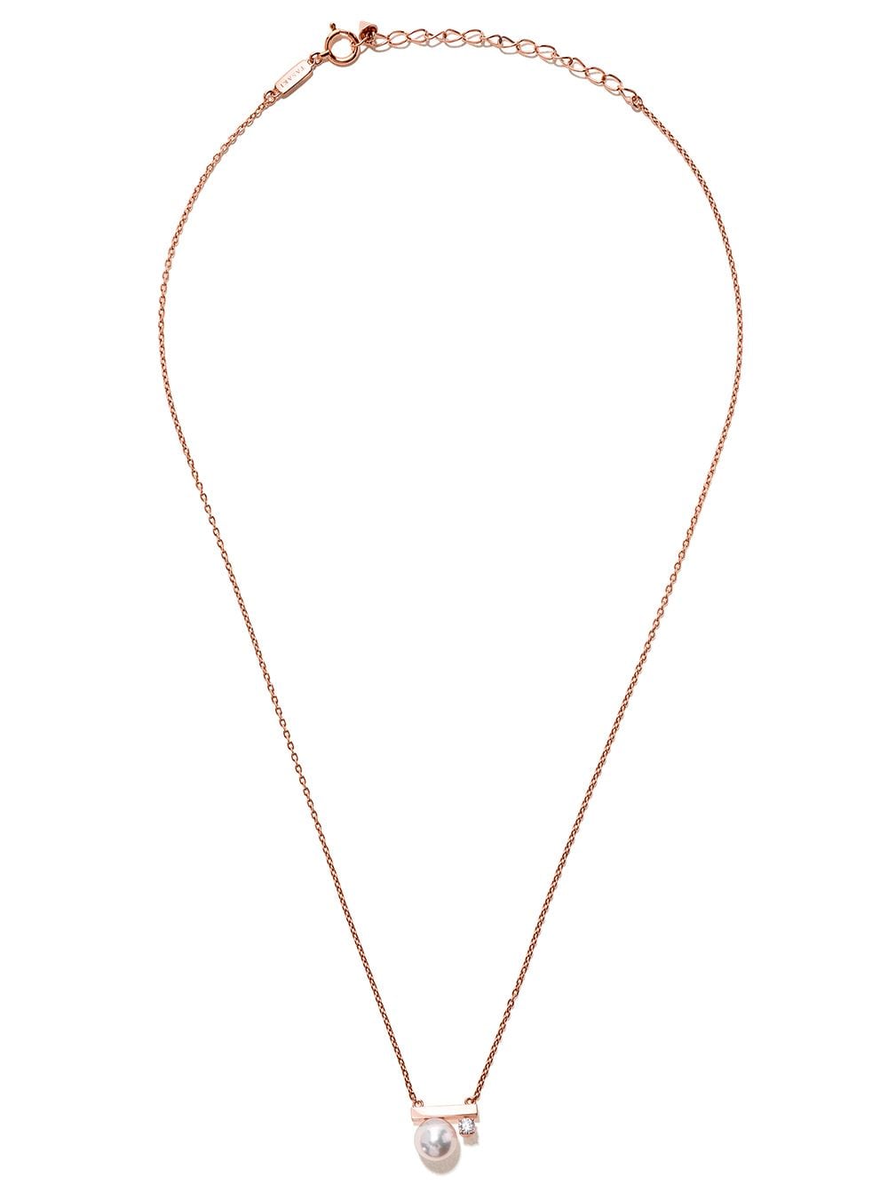 TASAKI 18kt rose gold Collection Line petit Balance Class Akoya pearl and diamond pendant von TASAKI