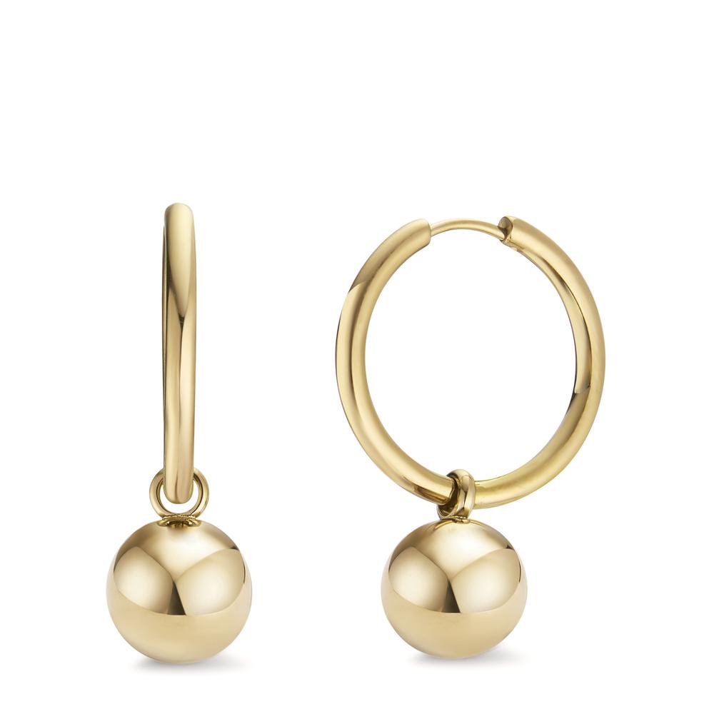 TeNo Damen Creolen Set Bola Gold mit Kugel aus Edelstahl Ø12mm von TeNo