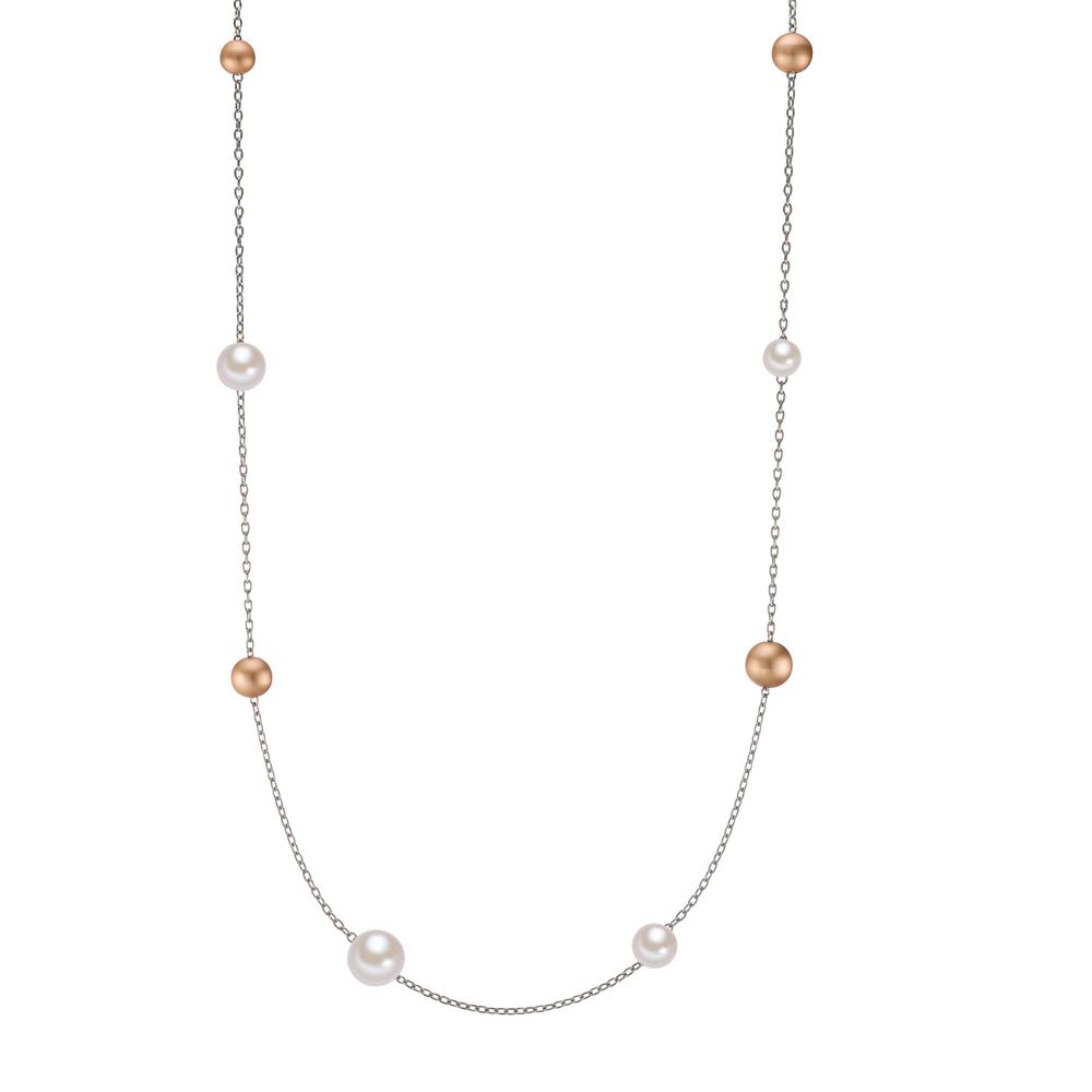 TeNo Damen Halskette Arya Edelstahl mit Light Rosé Aluminium Pearls und Muschelperlen, 60cm von TeNo