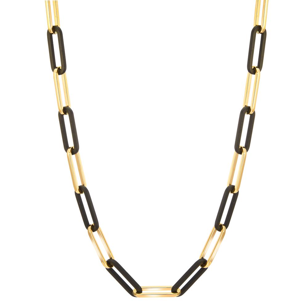 TeNo Damen Halskette Soho Gold aus Edelstahl mit Carbon 45-48 cm verstellbar von TeNo