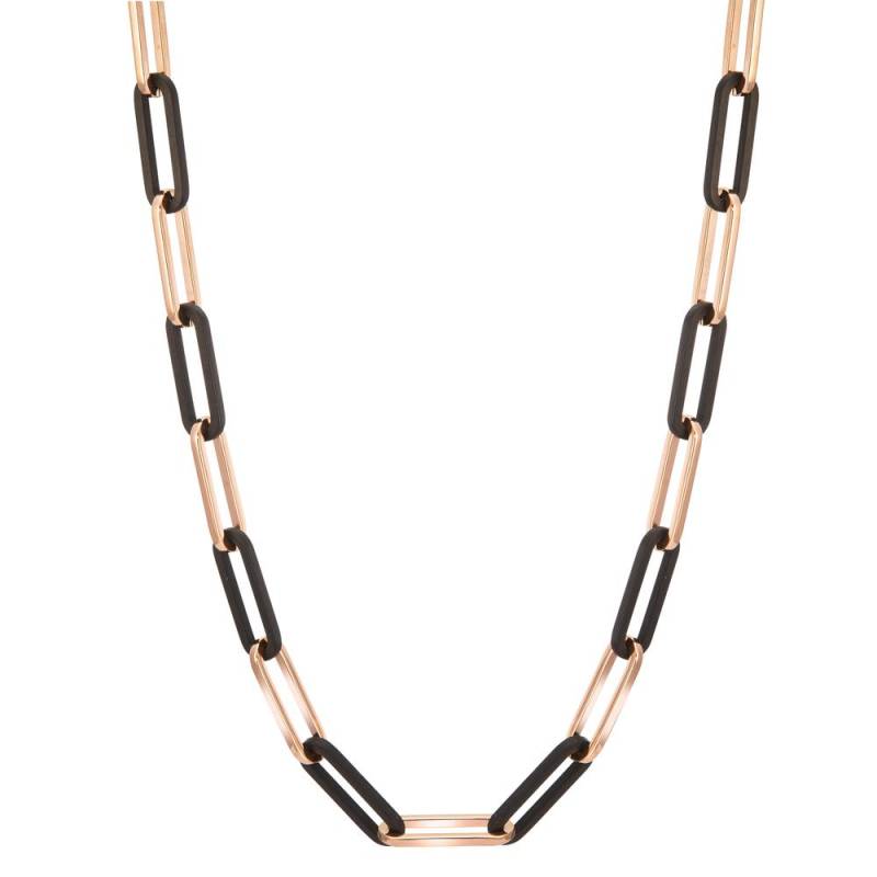 TeNo Damen Halskette Soho Rosé aus Edelstahl mit Carbon 45-48 cm verstellbar von TeNo