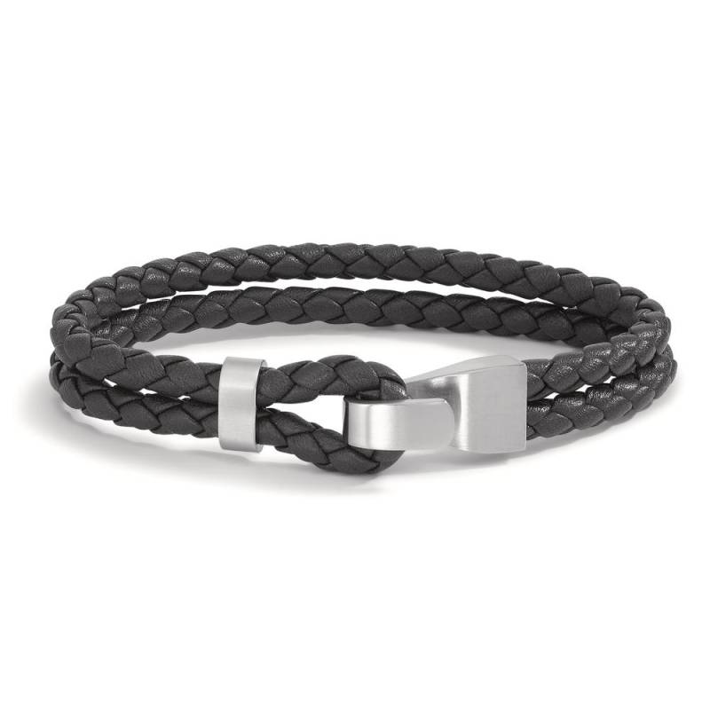 TeNo Herren Lederarmband Vadino Black mit Edelstahl-Knebelverschluss, 21cm von TeNo