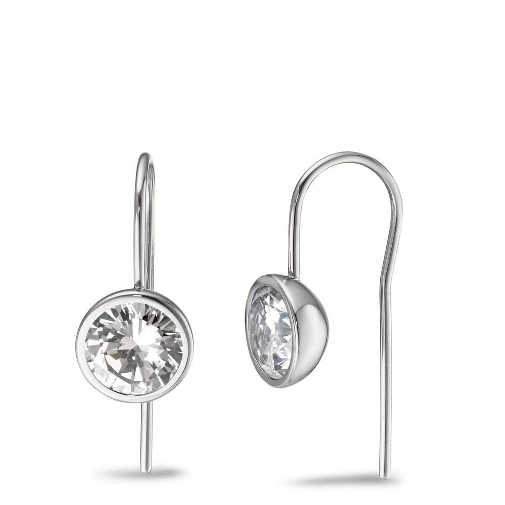 TeNo Damen Ohrhänger Joy Edelstahl mit Crystal White Zirkonia, Ø9.5mm von TeNo