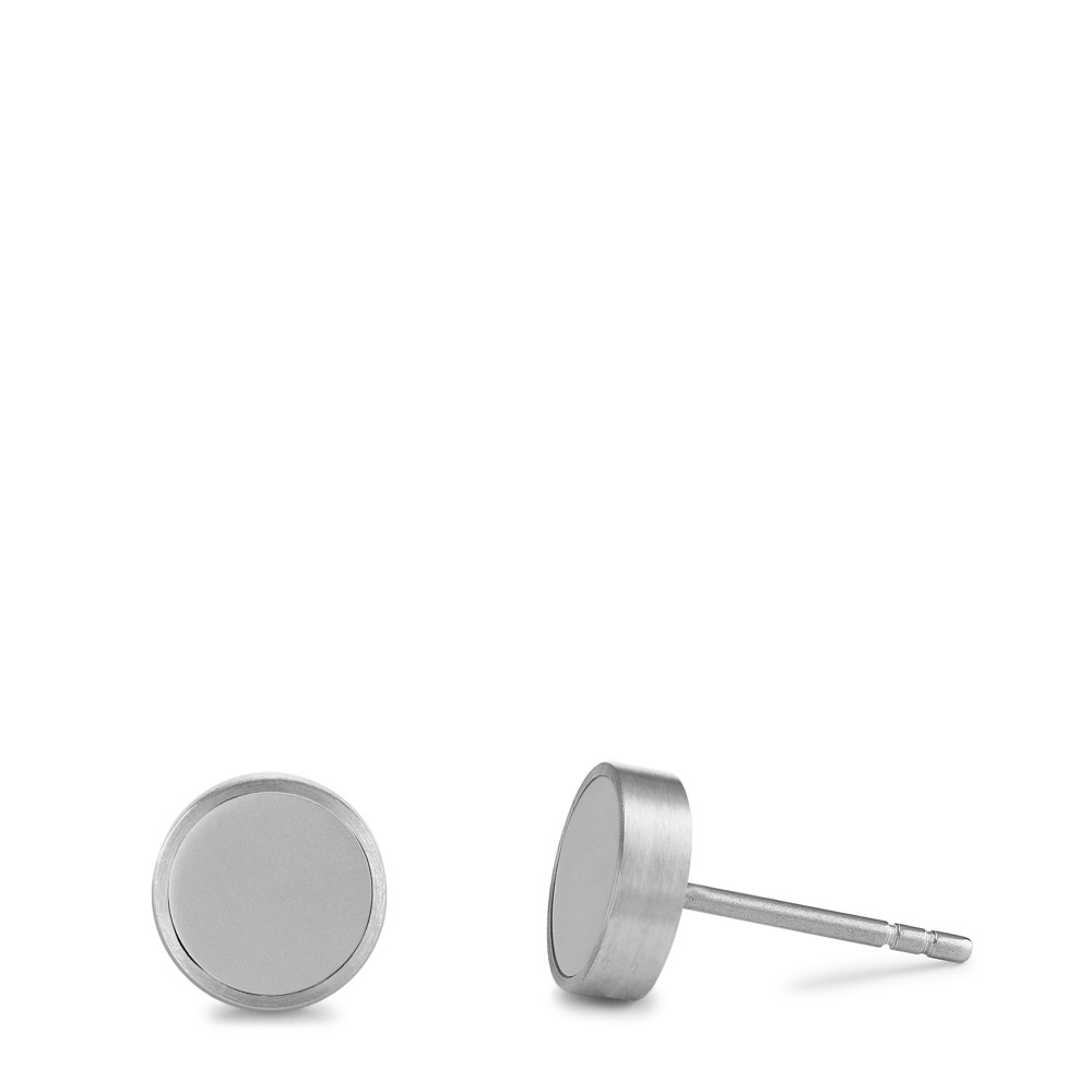 TeNo Damen Ohrstecker Pura Edelstahl sandmatt, Ø8,0mm von TeNo