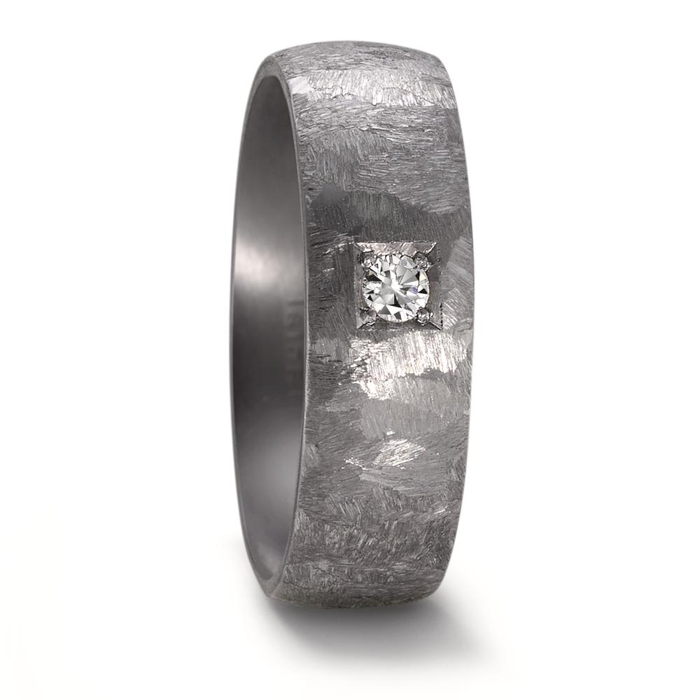 TeNo Damen Partnerring aus Tantal mit Diamant 0.05 ct und strukturierter Oberfläche von TeNo