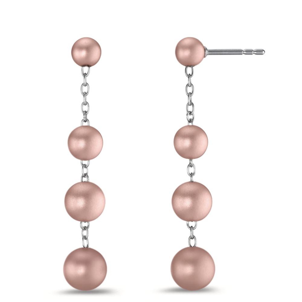 TeNo Damen Candy Ohrhänger aus Edelstahl mit Aluminium Pearls in Light Rosé, 45mm von TeNo