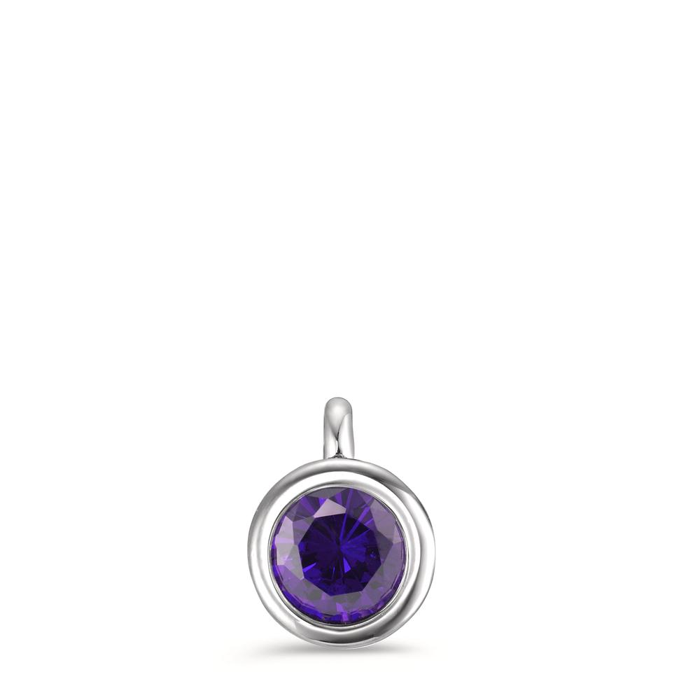 TeNo Damen Charm-Anhänger Joy Edelstahl mit Purple Rose Zirkonia, Ø7mm von TeNo