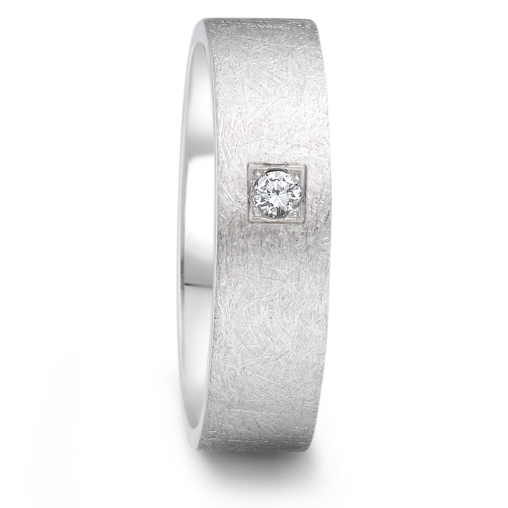 TeNo Damen Partnerring TAMOR eismatt mit Brillant 0,06 ct. TW/si in Pavéefassung von TeNo