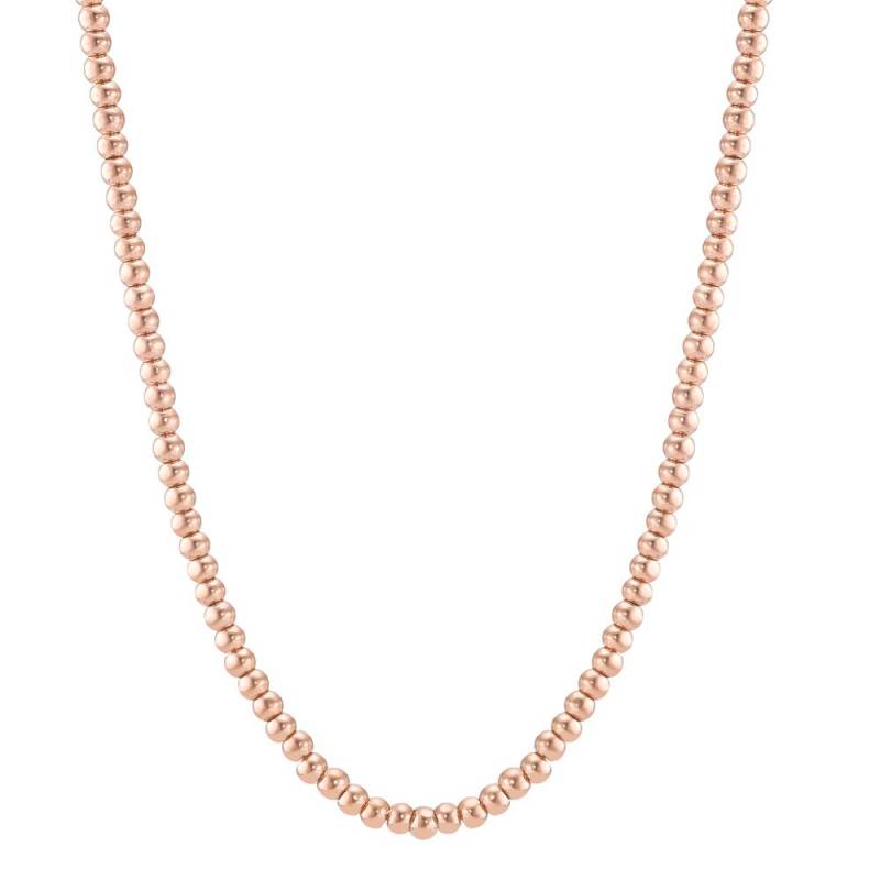 TeNo Damen Halskette Bola Roségold aus glänzenden Edelstahlkugeln Ø3mm, 39- 42 verstellbar von TeNo