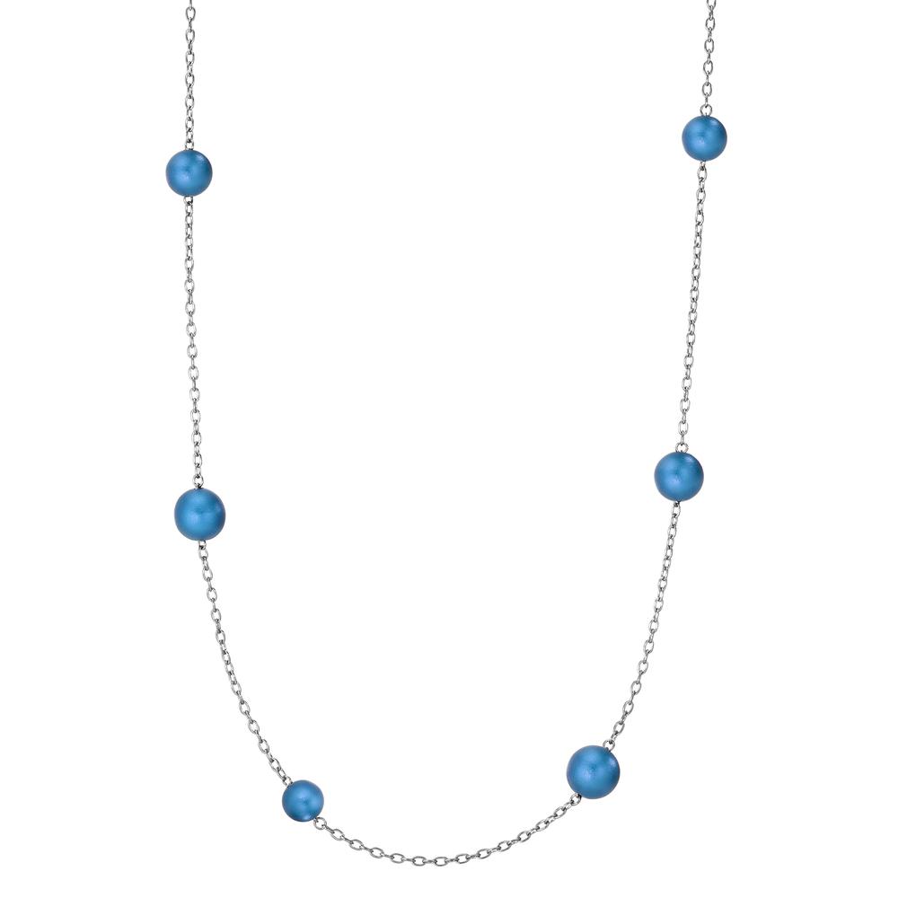 TeNo Damen Halskette Candy aus Edelstahl mit Aluminium Pearls in Lapis Blue, 45cm von TeNo