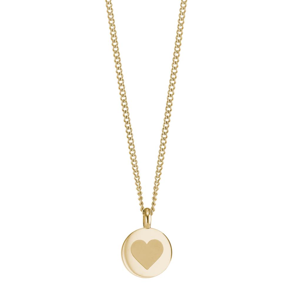 TeNo Damen Halskette Joy Gold aus Edelstahl mit Herzanhänger, 45cm von TeNo