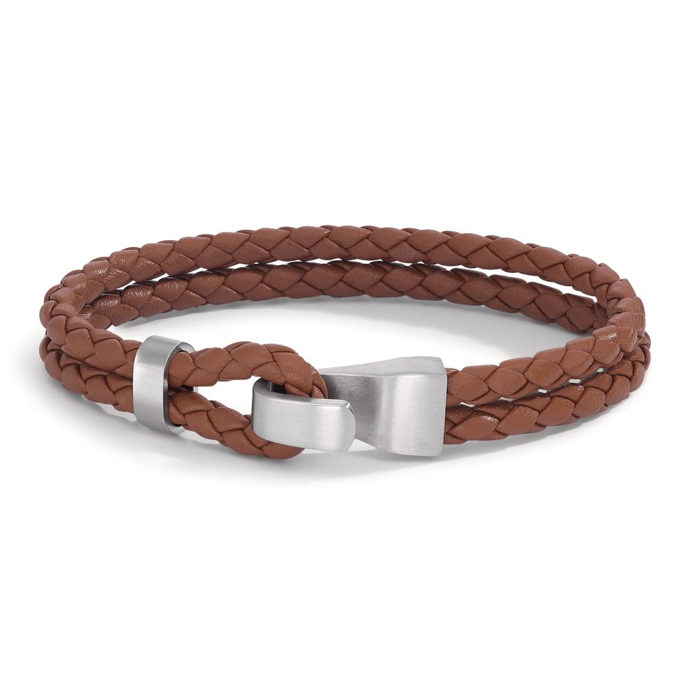 TeNo Herren Lederarmband Vadino Havana Brown mit Edelstahl-Knebelverschluss, 23cm von TeNo