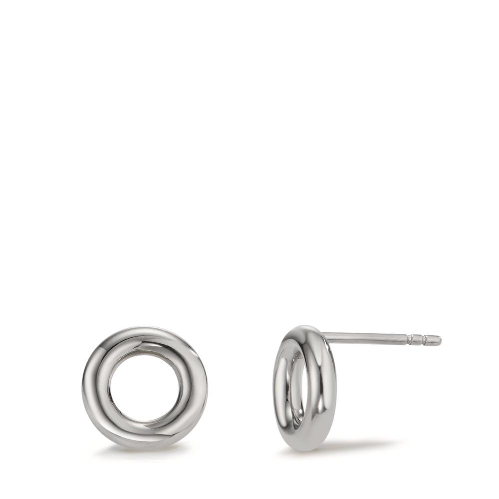 TeNo Damen Loop Ohrstecker Silver aus Edelstahl Ø10mm von TeNo