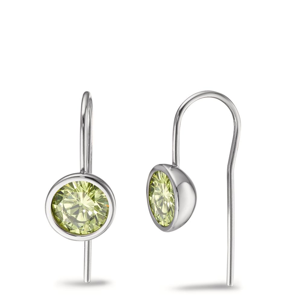 TeNo Damen Ohrhänger Joy Edelstahl mit Apple Green Zirkonia, Ø9.5mm von TeNo