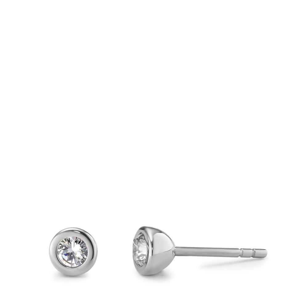 TeNo Damen Ohrstecker Joy Edelstahl mit Crystal White Zirkonia, Ø5mm von TeNo