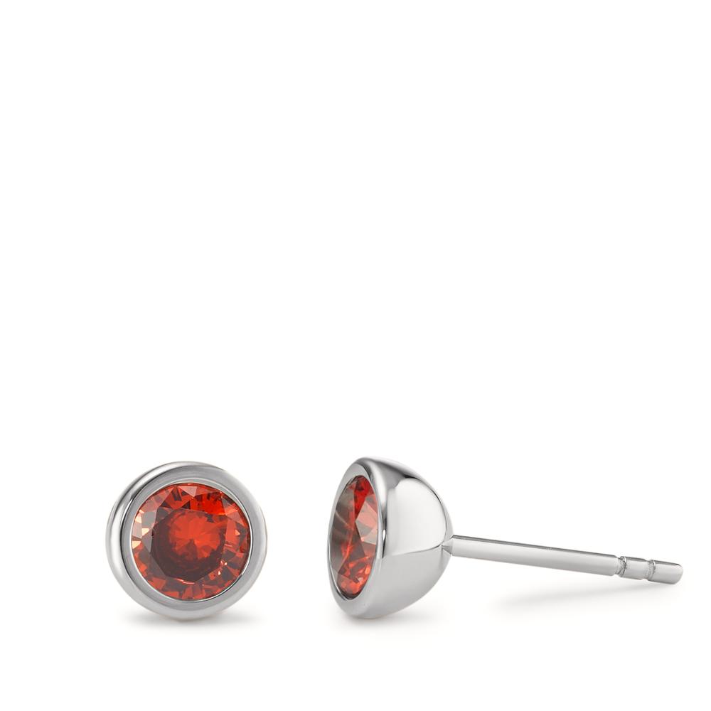 TeNo Damen Ohrstecker Joy Edelstahl mit Mandarine Zirkonia, Ø7mm von TeNo