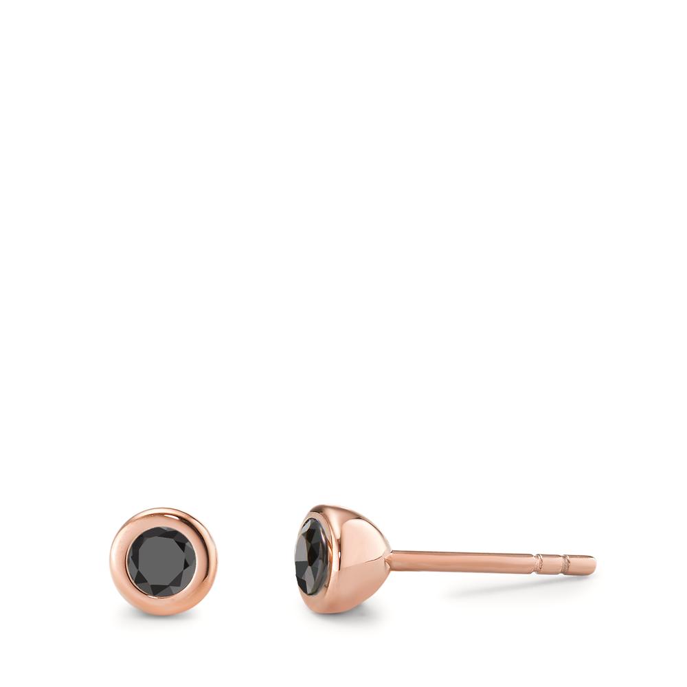 TeNo Damen Ohrstecker Joy Roségold mit Zirkonia Ultra Black, Ø5mm von TeNo