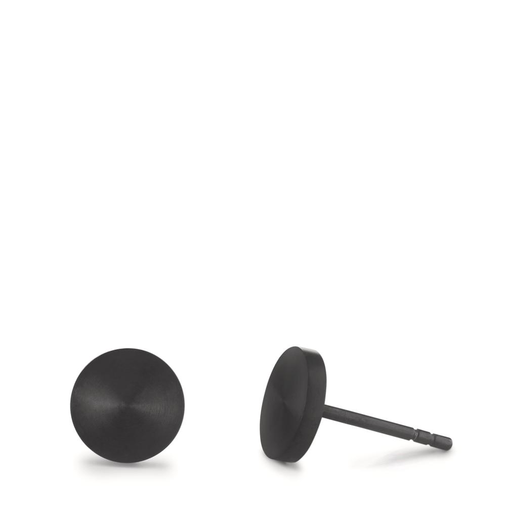 TeNo Damen Ohrstecker Pura Black aus Edelstahl mit Comfort-Steckverschluss, Ø8mm von TeNo