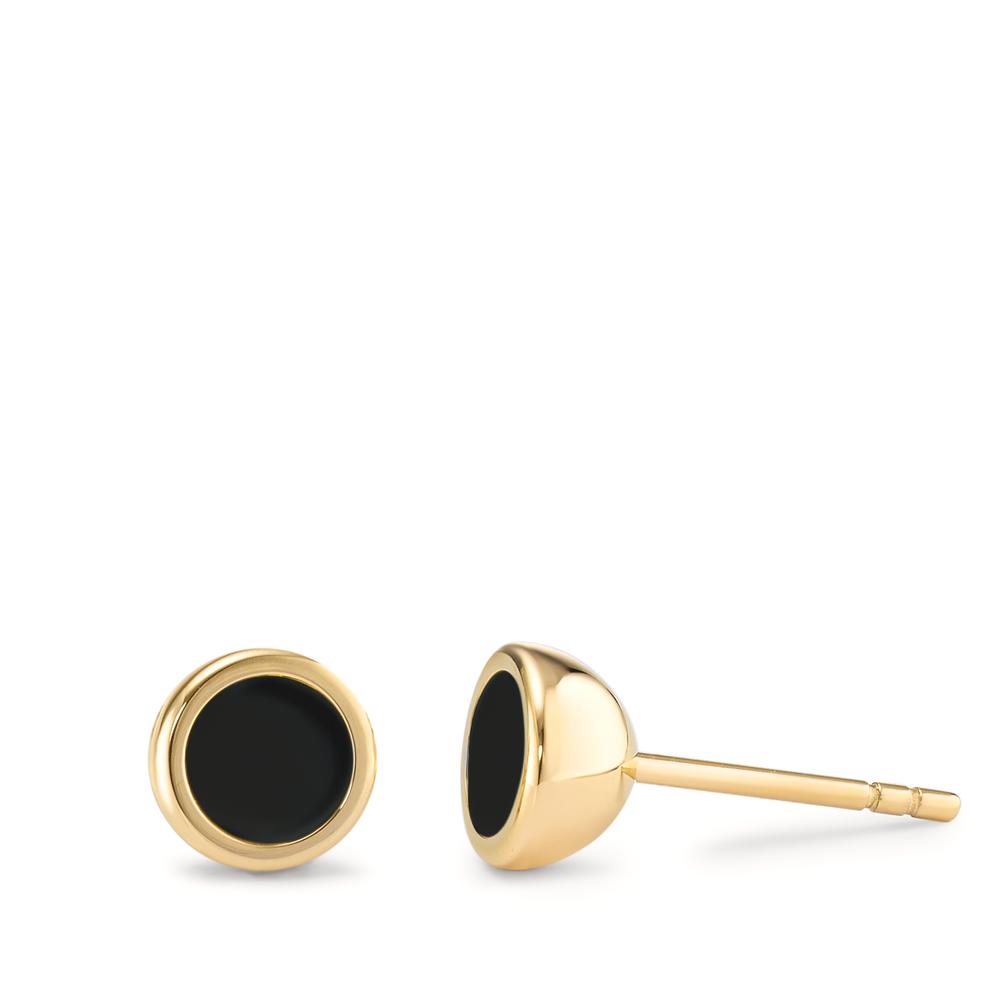 TeNo Damen Ohrstecker Yuna Edelstahl-Gold mit Emaille Ø7mm von TeNo