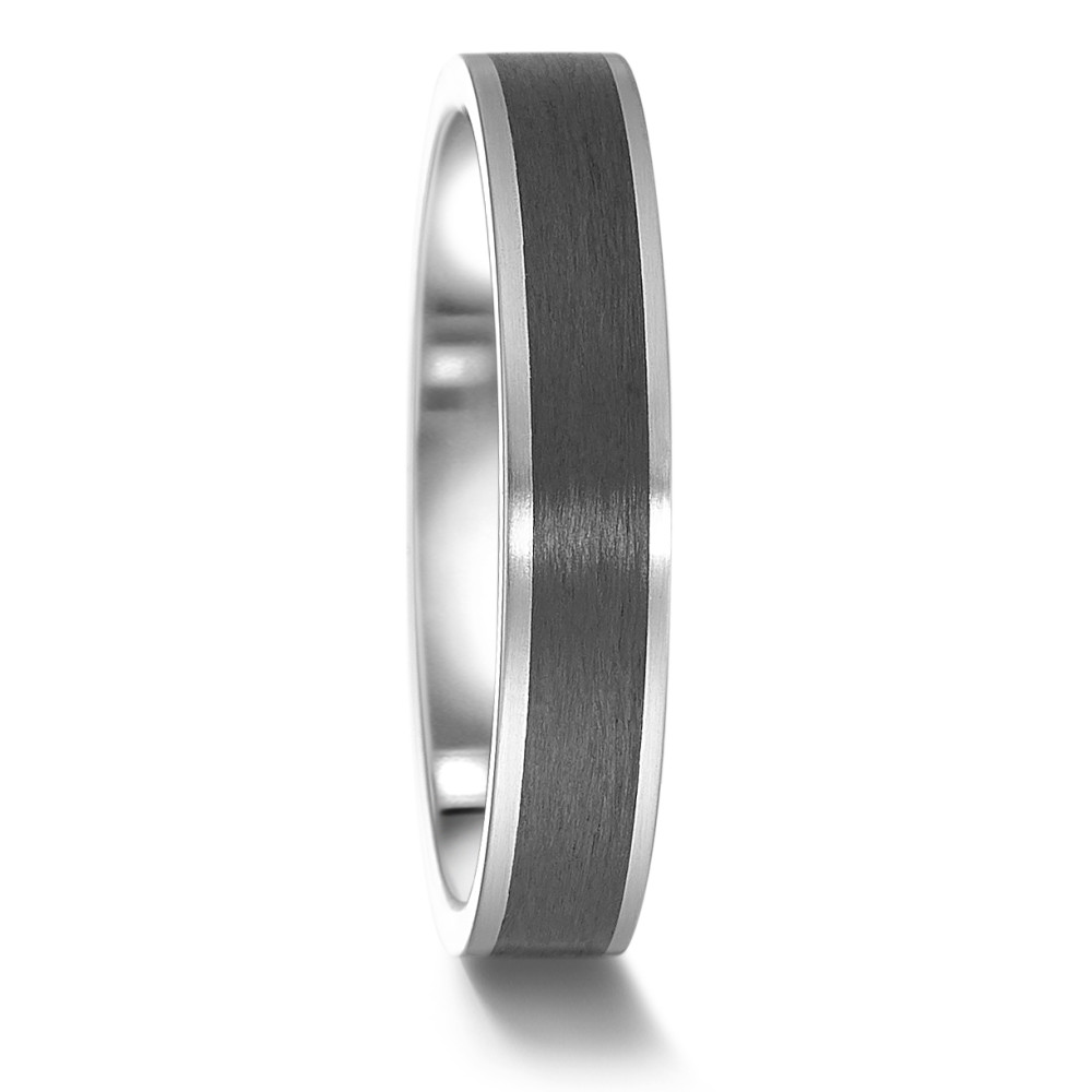 TeNo Partnerring Edelstahl und Carbon mit Comfort Fit, 4 x 2 mm von TeNo