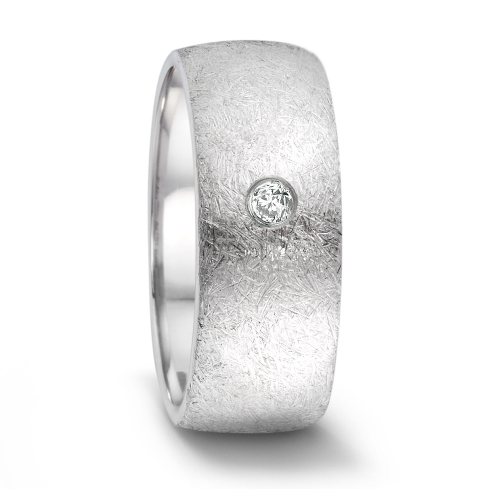 TeNo Damen Partnerring TAMOR aus Edelstahl Eismatt mit Brillant TW/si von TeNo