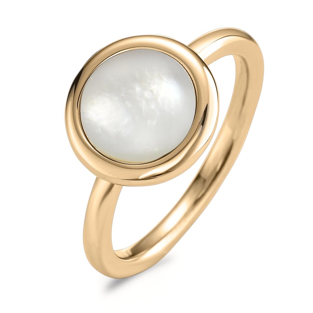 TeNo Damen Ring Elyna aus Edelstahl-Gold mit Perlmutt, Ø12mm von TeNo
