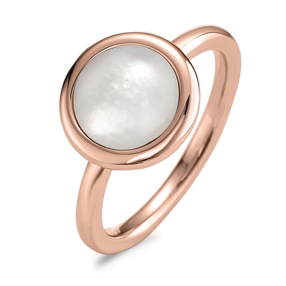 TeNo Damen Ring Elyna aus Edelstahl-Rosé mit Perlmutt, Ø12mm von TeNo