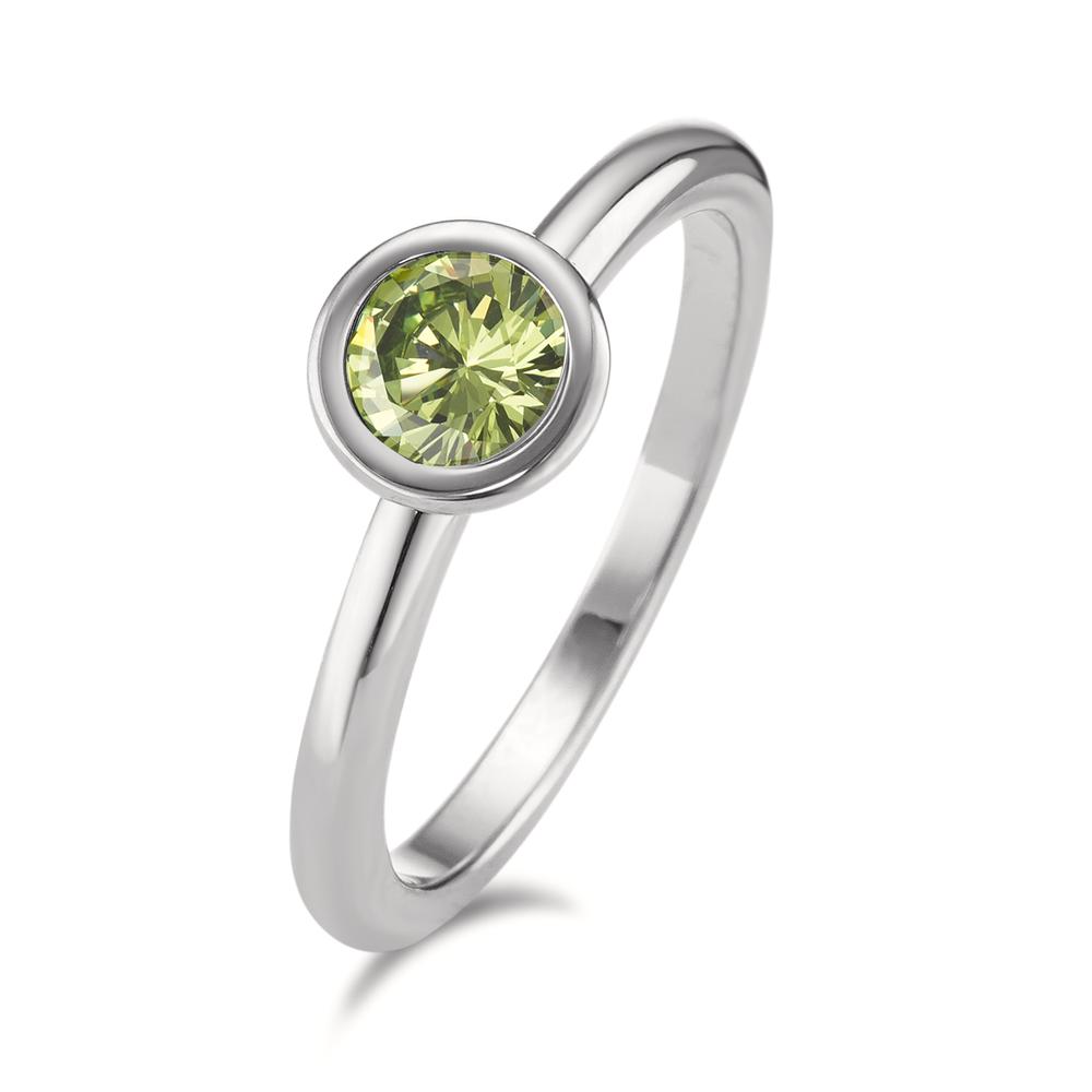 TeNo Damen Ring Joy Edelstahl mit Apple Green Zirkonia, Ø7mm von TeNo